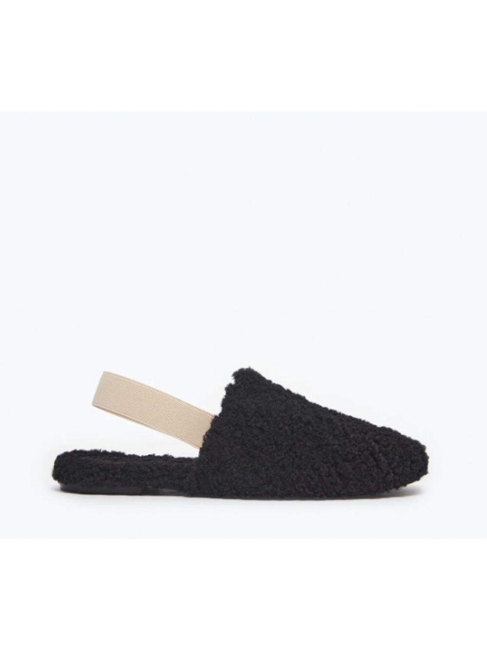 freda salvador ophelia black shearling flats